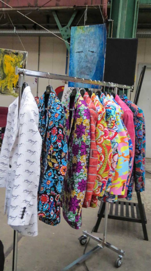 Colourful jackets on sale.