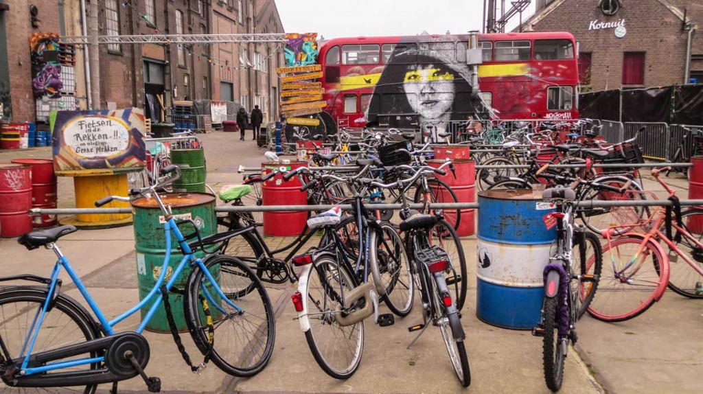 View of the area from the bike parking.