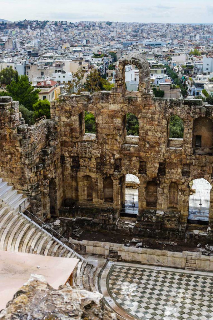 A view from above of the Odeon of Herodes Atticus