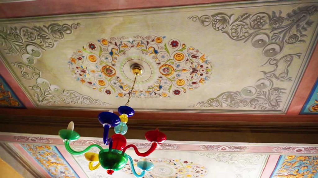 Painting on the ceiling.