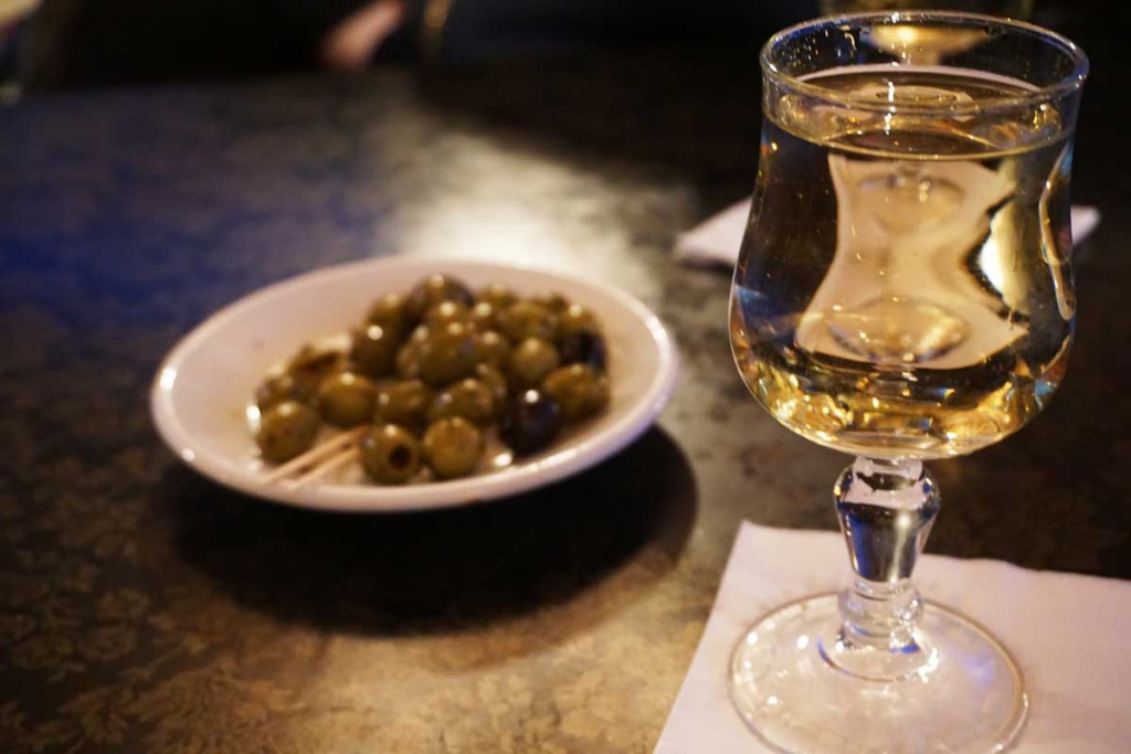 Wine and olives