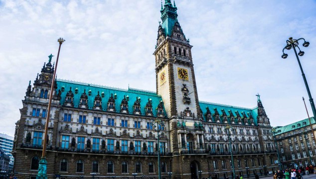 In front of Hamburg Town Hall