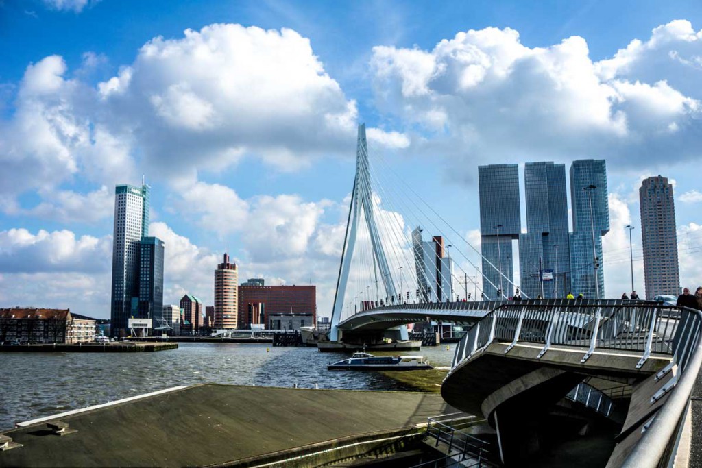 A bridge over the river in Rotterdam.